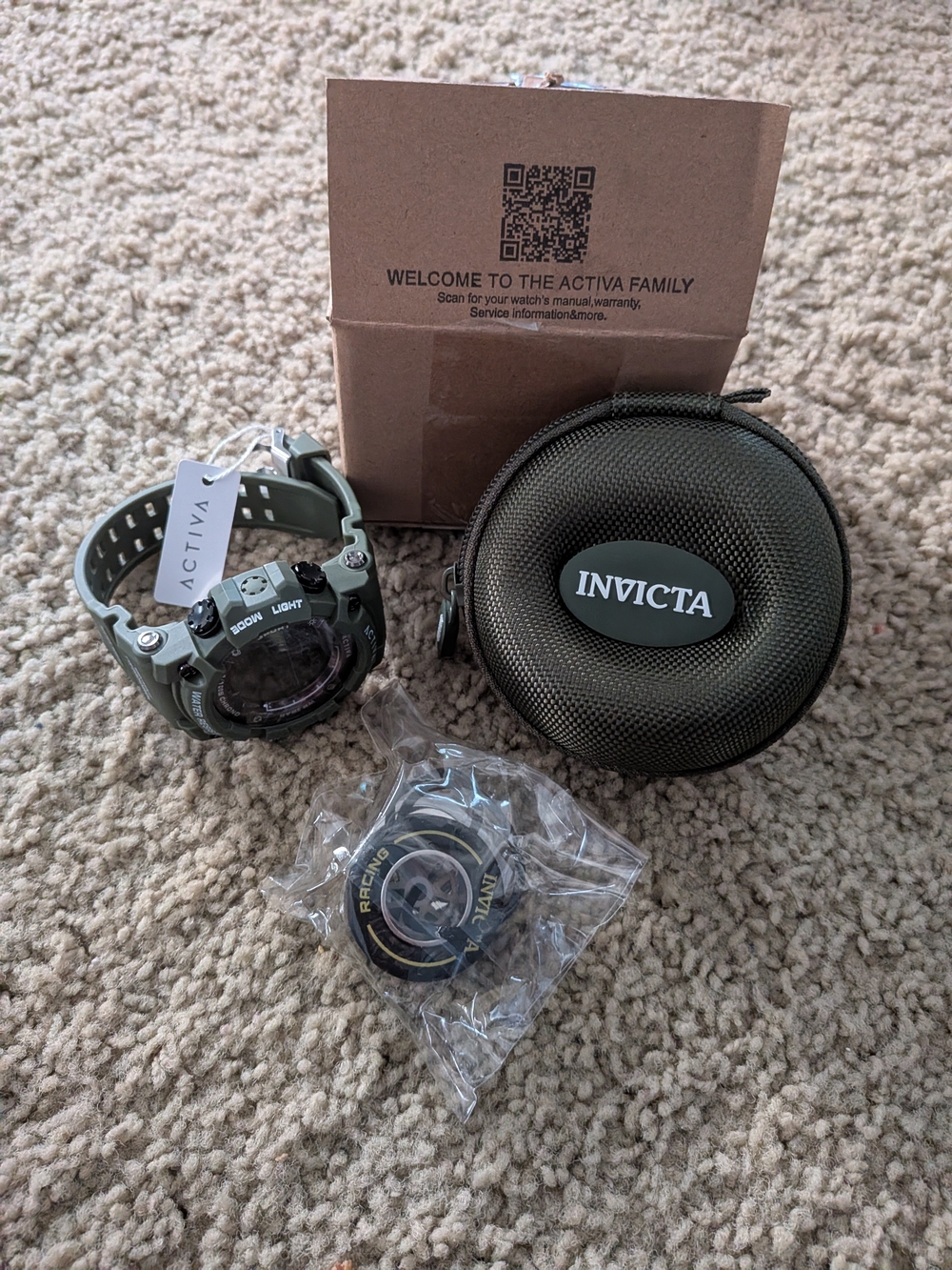 Invicta Military Green Tactical Watch with Case